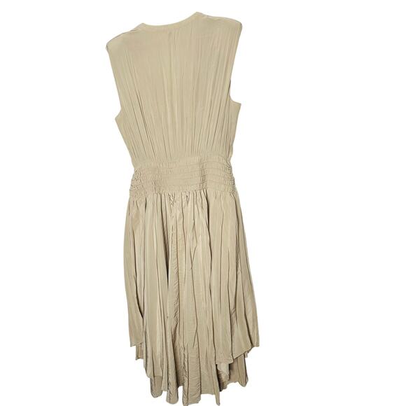 RAMY BROOK Brown Crepe Hourglass V-Neck Smocked Waist Preslie Dress Size XL - Picture 6 of 14